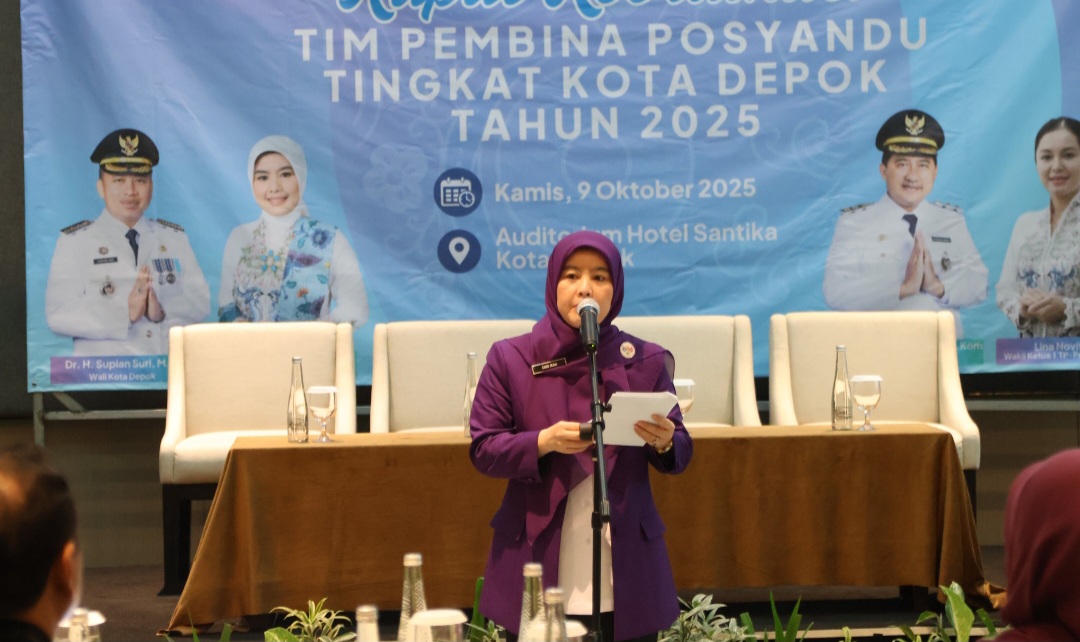 Ketua TP Posyandu Kota Depok, dalam acara Rakor di Hotel Santika Depok. (Foto: Istimewa)